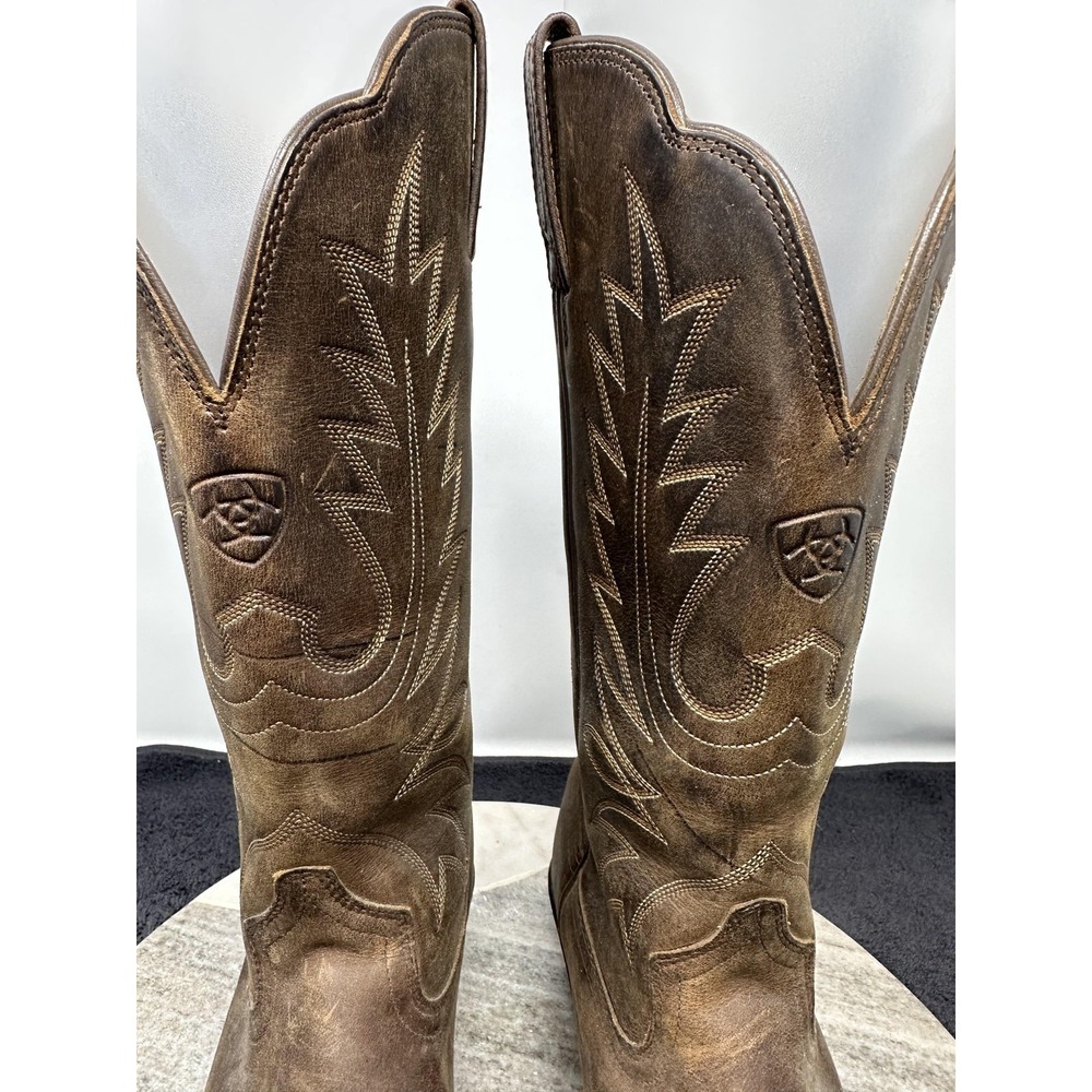 Ariat Boots Mens Size 8.5B Brown Heritage Leather Western‎ Cowboy Style 10001021 - Picture 3 of 11